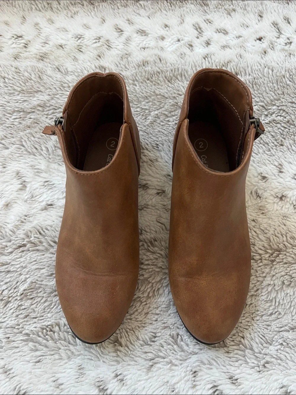 2 | Girls Brown Ankle Booties - Classic Slip-On Chelsea Style
